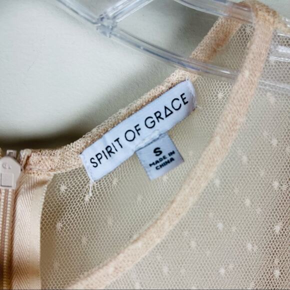 Spirit of Grace pink cream ballet tulle lace soft girl romantic midi dress small - Picture 5 of 9